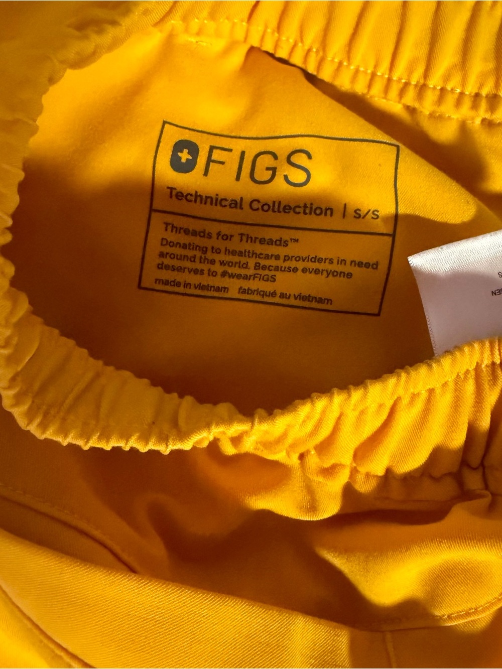 Figs Yellow Scrub Joggers with Maroon Drawstring - Picture 2 of 2